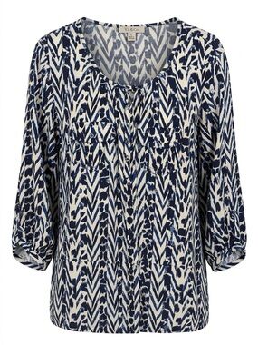 Roz & Ali Navy and White Printed Tunic Top